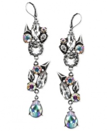 Eclectic elegance. This sparkling pair of drop earrings from RACHEL Rachel Roy is crafted from silver-tone mixed metal with glass crystals and stones creating a perfect prism effect. Approximate drop: 3 inches. Eclectic elegance. This sparkling pair of drop earrings from RACHEL Rachel Roy is crafted from silver-tone mixed metal with glass crystals and stones creating a perfect prism effect. Approximate drop: 3 inches.