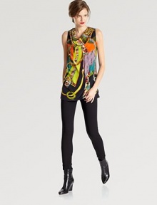 A fine, Italian silk tank top featuring an exquisitely bold print and relaxed fit.Draped necklineSleevelessPull-on styleAbout 24 from shoulder to hemSilkDry cleanMade in Italy Model shown is 5'11 (180cm) wearing US size Small. A fine, Italian silk tank top featuring an exquisitely bold print and relaxed fit.Draped necklineSleevelessPull-on styleAbout 24 from shoulder to hemSilkDry cleanMade in Italy Model shown is 5'11 (180cm) wearing US size Small.