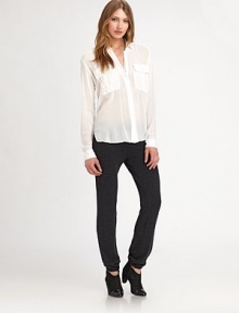 Sporty and effortless in soft heathered jersey finished with a comfortable drawstring waist.Elastic drawstring waistElastic cuffsBack patch pocketsRise, about 871% cotton/15% modal/14% polyesterMachine washMade in USAModel shown is 5'9½ (176cm) wearing US size Small. Sporty and effortless in soft heathered jersey finished with a comfortable drawstring waist.Elastic drawstring waistElastic cuffsBack patch pocketsRise, about 871% cotton/15% modal/14% polyesterMachine washMade in USAModel shown is 5'9½ (176cm) wearing US size Small.