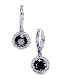 The definition of elegance. This pair of lever-back drop earrings from Eliot Danori is crafted from rhodium-plated brass with a black stone and cubic zirconia (2 ct. t.w.) providing luster. Approximate drop: 1/2 inch. The definition of elegance. This pair of lever-back drop earrings from Eliot Danori is crafted from rhodium-plated brass with a black stone and cubic zirconia (2 ct. t.w.) providing luster. Approximate drop: 1/2 inch.