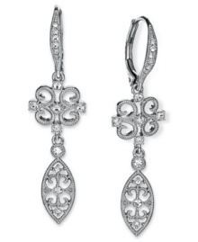 The elegant Ella design emits endless energy. Eliot Danori's darling small drop earrings feature sparkling crystal accents set in silver tone rhodium-plated mixed metal. Approximate drop: 3/4 inch. The elegant Ella design emits endless energy. Eliot Danori's darling small drop earrings feature sparkling crystal accents set in silver tone rhodium-plated mixed metal. Approximate drop: 3/4 inch.