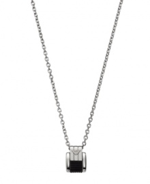Understated style. This shapely men's pendant by Emporio Armani adds a subtle touch to your look. Crafted in silicone with a steel setting and chain. Approximate length: 18 inches + 2-inch extender. Approximate drop: 1-1/2 inches. Understated style. This shapely men's pendant by Emporio Armani adds a subtle touch to your look. Crafted in silicone with a steel setting and chain. Approximate length: 18 inches + 2-inch extender. Approximate drop: 1-1/2 inches.