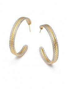 THE LOOKHoop silhouetteQuilted and perforated textureCubic zirconia accentsGold vermeil-plated sterling silver settingPost backTHE MEASUREMENTLength, about 1.5ORIGINImported THE LOOKHoop silhouetteQuilted and perforated textureCubic zirconia accentsGold vermeil-plated sterling silver settingPost backTHE MEASUREMENTLength, about 1.5ORIGINImported