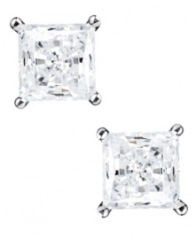 Take pride in adding all the extras. CRISLU's stunning stud earrings feature princess-cut cubic zirconias (3 ct. t.w.) set in platinum-plated sterling silver. Approximate diameter: 1/5 inch. Take pride in adding all the extras. CRISLU's stunning stud earrings feature princess-cut cubic zirconias (3 ct. t.w.) set in platinum-plated sterling silver. Approximate diameter: 1/5 inch.