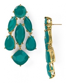 Introduce kate spade new york's playful aesthetic to your look with this pair of chandelier earrings. Cast in plated metal and accented by a colorful cascade, they've got style in spades. Introduce kate spade new york's playful aesthetic to your look with this pair of chandelier earrings. Cast in plated metal and accented by a colorful cascade, they've got style in spades.