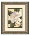 In a vintage-style silver frame with scrolling vine detail, Morning Magnolia is an elegant botanical print for traditional homes. Muted pink blossoms unfurl in the morning sunlight. Display with the Afternoon Magnolia art print for a thoughtful, put-together look.