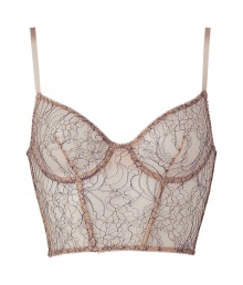 Stylish nude and periwinkle blue underwire corselette bra - Turn up the heat in this sultry bra- Modern floral pattern and a sexy bustier-inspired fit - Perfect with a blouse or on its own - Made by high-end intimate apparel brand Kiki De Montparnasse Stylish nude and periwinkle blue underwire corselette bra - Turn up the heat in this sultry bra- Modern floral pattern and a sexy bustier-inspired fit - Perfect with a blouse or on its own - Made by high-end intimate apparel brand Kiki De Montparnasse
