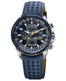 Explore the great blue yonder with expert precision with Citizen's Blue Angels World Chronograph A-T timepiece. Built with Eco-Drive, harnessing natural and artificial light, never needing a battery. Explore the great blue yonder with expert precision with Citizen's Blue Angels World Chronograph A-T timepiece. Built with Eco-Drive, harnessing natural and artificial light, never needing a battery.