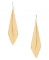 Smooth, sleek, and totally stylish! Kenneth Cole New York's polished drop earrings feature an elongated diamond shape in gold-plated mixed metal. Approximate drop: 2 inches.