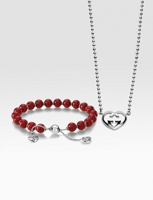 From the Love Britt Collection. A sleek set in sterling silver and warm wood with iconic GG accents, perfect for your valentine. Sterling silverVarnished wood beadsNecklace length, about 15Pendant size, about ¾Adjustable bracelet Lobster clasp bracelet closureLobster clasp necklace closureMade in Italy From the Love Britt Collection. A sleek set in sterling silver and warm wood with iconic GG accents, perfect for your valentine. Sterling silverVarnished wood beadsNecklace length, about 15Pendant size, about ¾Adjustable bracelet Lobster clasp bracelet closureLobster clasp necklace closureMade in Italy