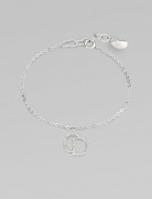 Dazzling, crystal encrusted logo charm on link chain for an iconic design. Palladium platedCrystalsLength, about 6Spring ring closureImported Dazzling, crystal encrusted logo charm on link chain for an iconic design. Palladium platedCrystalsLength, about 6Spring ring closureImported