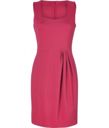 With a sophisticated tailored cut in ultra comfortable heavyweight jersey, Moschino C&Cs muted fuchsia dress is a chic choice perfect for taking from the cubicle to cocktails - Scoop neckline, sleeveless, skirt with pleat detailing, hidden back zip - Tailored fit - Wear with a boyfriend blazer, a printed silk scarf and flats