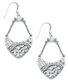 V is for vivacious! These textured drop earrings from Style&co. flaunt glass stone accents and openwork detail for a chic appearance. Crafted from antiqued silver tone mixed metal. Approximate drop: 2 inches. V is for vivacious! These textured drop earrings from Style&co. flaunt glass stone accents and openwork detail for a chic appearance. Crafted from antiqued silver tone mixed metal. Approximate drop: 2 inches.