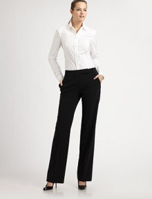 The new classic, this lightweight poplin blouse offers a flawless fit, thanks to timeless Princess seams and a hint of stretch. Collar neckLong sleevesButton frontPrincess seamsAbout 23 from shoulder to hem95% cotton/5% elastaneDry cleanImported Model shown is 5'10 (177cm) wearing US size 4. The new classic, this lightweight poplin blouse offers a flawless fit, thanks to timeless Princess seams and a hint of stretch. Collar neckLong sleevesButton frontPrincess seamsAbout 23 from shoulder to hem95% cotton/5% elastaneDry cleanImported Model shown is 5'10 (177cm) wearing US size 4.