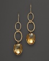 Rosecut oval lemon citrine briolettes add rich sparkle to links of 14K yellow gold. By Nancy B.