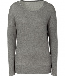 Effortlessly chic, this cashmere-blend long sleeve tee from Majestic is a new-season must-have - Round neck, long raglan sleeves, slim fit, long body - Pair with skinny jeans, a boyfriend blazer, and ankle booties Effortlessly chic, this cashmere-blend long sleeve tee from Majestic is a new-season must-have - Round neck, long raglan sleeves, slim fit, long body - Pair with skinny jeans, a boyfriend blazer, and ankle booties