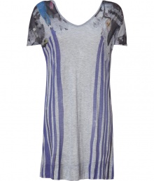 With the versatility of a tee and the breezy style of a tunic, this printed top from Twenty8twelve is sure to be a new-season staple - Rounded V-neck and back, short sleeves, long body, front print- Style with leggings, skinny jeans, or leather pants
