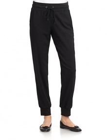 THE LOOKElastic waistbandDrawstring tiesAngled pocketsBack welt pocketCuffed hemTHE FITRise, about 9Inseam, about 25THE MATERIALViscose/wool/spandexCARE & ORIGINMachine washImportedModel shown is 5'8 (172½cm) wearing US size Small. THE LOOKElastic waistbandDrawstring tiesAngled pocketsBack welt pocketCuffed hemTHE FITRise, about 9Inseam, about 25THE MATERIALViscose/wool/spandexCARE & ORIGINMachine washImportedModel shown is 5'8 (172½cm) wearing US size Small.