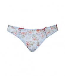 Bring instant romantic appeal to your lingerie favorites with these ladylike panties from Chantal Thomass - Front ruche detail with rosette and bow embellishment, all-over floral print - Perfect under virtually any outfit or paired with a matching bra for stylish lounging Bring instant romantic appeal to your lingerie favorites with these ladylike panties from Chantal Thomass - Front ruche detail with rosette and bow embellishment, all-over floral print - Perfect under virtually any outfit or paired with a matching bra for stylish lounging