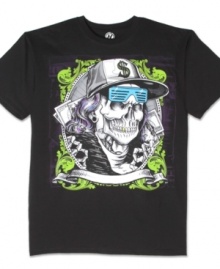 Rock out with a rad graphic. This t-shirt from Hybrid nails your streetwise style. Rock out with a rad graphic. This t-shirt from Hybrid nails your streetwise style.
