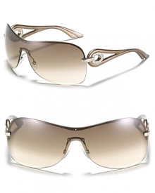 Sleek and modern, Dior's shield-style sunnies are a wardrobe essential. Sleek and modern, Dior's shield-style sunnies are a wardrobe essential.