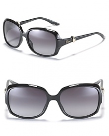 Dior's oversized sunnies exude timeless glamour. Dior's oversized sunnies exude timeless glamour.