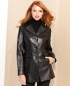 A true beauty, Kenneth Cole Reaction's coat features a streamlined silhouette and supple leather.