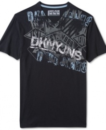Celebrating the city that never sleeps, this DKNY Jeans tee is perfect for casual nights out on the town. Celebrating the city that never sleeps, this DKNY Jeans tee is perfect for casual nights out on the town.
