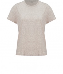 Stylish t-shirt in pure, light beige Pima cotton - Supremely soft and lightweight, ideal for layering - Classic crew neck and short sleeves - Straight, relaxed silhouette - The standout detail: shirt hem hangs longer in the back - A chic twist on a wardrobe staple, great for everyday - Pair with skinny jeans, slim 7/8 trousers or a pencil skirt Stylish t-shirt in pure, light beige Pima cotton - Supremely soft and lightweight, ideal for layering - Classic crew neck and short sleeves - Straight, relaxed silhouette - The standout detail: shirt hem hangs longer in the back - A chic twist on a wardrobe staple, great for everyday - Pair with skinny jeans, slim 7/8 trousers or a pencil skirt