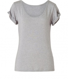 Super-soft staples in neutral hues are a must in any womans wardrobe, and See by Chloes heather grey t-shirt is an easy addition - Slim cut tapers gently through waist - Especially comfortable thanks to a touch of stretch - Flattering scoop neck and cuffed short sleeves - Casually cool, easily dressed up or down - Pair with a pencil skirt and ballet flats, or with skinny denim and ankle booties Super-soft staples in neutral hues are a must in any womans wardrobe, and See by Chloes heather grey t-shirt is an easy addition - Slim cut tapers gently through waist - Especially comfortable thanks to a touch of stretch - Flattering scoop neck and cuffed short sleeves - Casually cool, easily dressed up or down - Pair with a pencil skirt and ballet flats, or with skinny denim and ankle booties