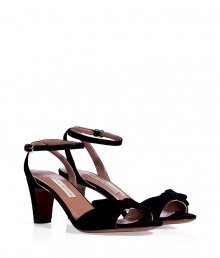 With a blocky vintage-inspired heel and festive bow front, LAutre Choses suede sandals lend a fun finish to day and evening looks alike - Open toe, modern front bow detail, crossed ankle strap with buckle closure - Blocky mid-heel - Wear with ankle trousers or flirty cocktail dresses With a blocky vintage-inspired heel and festive bow front, LAutre Choses suede sandals lend a fun finish to day and evening looks alike - Open toe, modern front bow detail, crossed ankle strap with buckle closure - Blocky mid-heel - Wear with ankle trousers or flirty cocktail dresses