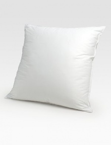 The first step to a good night's sleep, made with a supremely cushy and cozy down alternative essential for those with sensitivities to down. Double-stitched piping 26 square Hypo-allergenic microfiber fill Cotton sateen cover Machine wash Made in USA The first step to a good night's sleep, made with a supremely cushy and cozy down alternative essential for those with sensitivities to down. Double-stitched piping 26 square Hypo-allergenic microfiber fill Cotton sateen cover Machine wash Made in USA