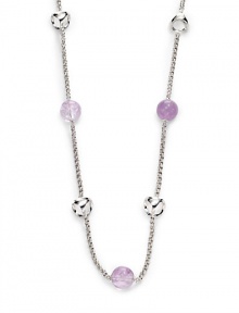 THE LOOKRound stone beadsCutout link accentsRhodium-plated sterling silver settingSignature Tridara claspTHE MEASUREMENTLength, about 42ORIGINImported THE LOOKRound stone beadsCutout link accentsRhodium-plated sterling silver settingSignature Tridara claspTHE MEASUREMENTLength, about 42ORIGINImported