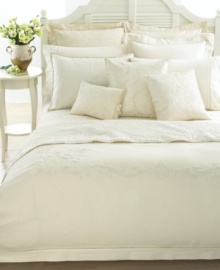 Exquisite floral embroidery lends a romantic touch to the White Hall sham from Lauren Ralph Lauren. Woven of pure silk.