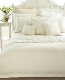 Exquisite floral embroidery lends a romantic touch to the White Hall sham from Lauren Ralph Lauren. Woven of pure silk. Exquisite floral embroidery lends a romantic touch to the White Hall sham from Lauren Ralph Lauren. Woven of pure silk.