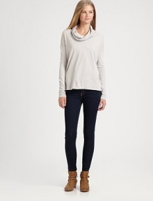 Soft cotton jersey styled in a slouchy funnelneck pullover.Dropped shouldersLong sleevesPullover styleAbout 26 from shoulder to hemCottonMachine washMade in USAModel shown is 5'11 (180cm) wearing US size Small. Soft cotton jersey styled in a slouchy funnelneck pullover.Dropped shouldersLong sleevesPullover styleAbout 26 from shoulder to hemCottonMachine washMade in USAModel shown is 5'11 (180cm) wearing US size Small.