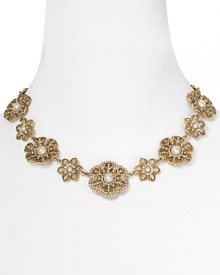 Make ornate jewelry your signature. Carolee's gold-plated pave collar is elegant yet easy-to-wear, adding heirloom-inspired sparkle to evening looks. Make ornate jewelry your signature. Carolee's gold-plated pave collar is elegant yet easy-to-wear, adding heirloom-inspired sparkle to evening looks.