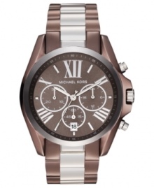 A menswear-inspired Bradshaw watch from Michael Kors with a bold touch of silver tone accents.