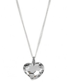 Love at first sight. Kenneth Cole New York's pendant necklace is crafted from silver-tone mixed metal with glittery accents. Item comes packaged in a signature Kenneth Cole New York Gift Box. Approximate length: 16 inches + 3-inch extender. Approximate drop: 1-1/2 inches. Love at first sight. Kenneth Cole New York's pendant necklace is crafted from silver-tone mixed metal with glittery accents. Item comes packaged in a signature Kenneth Cole New York Gift Box. Approximate length: 16 inches + 3-inch extender. Approximate drop: 1-1/2 inches.