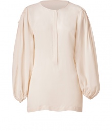 Feminine and fine, See by Chlo?s silk-blend blouse is a romantic staple with endless wearing possibilities - Rounded neckline, wide pleated sleeves, gathered ruffled shoulders and cuffs, hidden partial button-down front - Softly tailored fit - Wear with leather leggings and suede ankle boots, or tuck into high-waisted pencil skirts with platform peep-toes Feminine and fine, See by Chlo?s silk-blend blouse is a romantic staple with endless wearing possibilities - Rounded neckline, wide pleated sleeves, gathered ruffled shoulders and cuffs, hidden partial button-down front - Softly tailored fit - Wear with leather leggings and suede ankle boots, or tuck into high-waisted pencil skirts with platform peep-toes