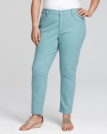 Body-shaping Not Your Daughters Jeans bring everyday chic to your wardrobe with a slim silhouette and ankle length. Body-shaping Not Your Daughters Jeans bring everyday chic to your wardrobe with a slim silhouette and ankle length.
