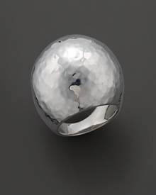 From the Silver collection, large hammered dome ring in sterling silver. Designed by Ippolita. From the Silver collection, large hammered dome ring in sterling silver. Designed by Ippolita.