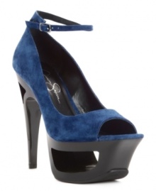 Make the cut: Chic cut-out detailing in the heel and platform lend an architectural quality to the daring Beckery platform pumps by Jessica Simpson. Make the cut: Chic cut-out detailing in the heel and platform lend an architectural quality to the daring Beckery platform pumps by Jessica Simpson.