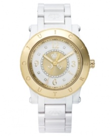 Next in line to the throne, this HRH timepiece from Juicy Couture gleams with golden shine and refined details. Next in line to the throne, this HRH timepiece from Juicy Couture gleams with golden shine and refined details.