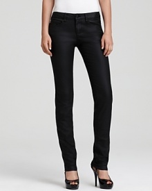 Glossy coated denim lends ultramodern allure to Joe's Jeans Chelsea skinny jeans. Glossy coated denim lends ultramodern allure to Joe's Jeans Chelsea skinny jeans.