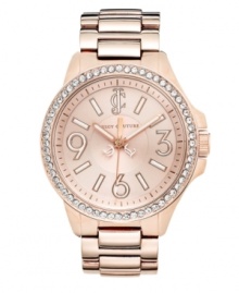 Lend a touch of rosy warmth to your daily look with this chic Jetsetter watch from Juicy Couture. Lend a touch of rosy warmth to your daily look with this chic Jetsetter watch from Juicy Couture.