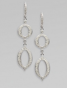 EXCLUSIVELY AT SAKS. An elegant style featuring pointed ovals accented with brilliant pavé crystals in a drop design. CrystalsRhodium-plated brassLength, about 2Leverback hookImported 
