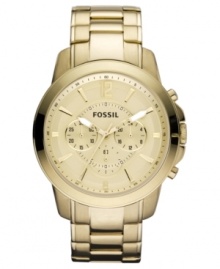 Golden tones lend a classic look to this Grant collection watch from Fossil.