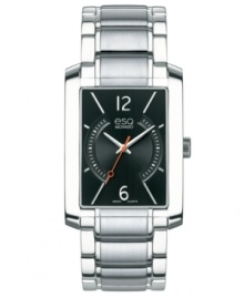 Traditional with modern appeal, this black and silver Synthesis collection watch from esQ Movado lends a timeless touch to your look. Traditional with modern appeal, this black and silver Synthesis collection watch from esQ Movado lends a timeless touch to your look.