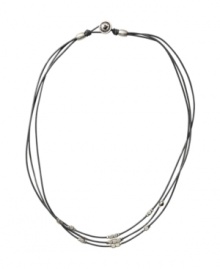 Channel peace, love, and fab style. Fossil design epitomizes hippie-chic with three strands of chocolate leather cords strung with metallic nuggets. Beads and button closure crafted in silver tone mixed metal. Approximate length: 17 inches. Channel peace, love, and fab style. Fossil design epitomizes hippie-chic with three strands of chocolate leather cords strung with metallic nuggets. Beads and button closure crafted in silver tone mixed metal. Approximate length: 17 inches.